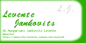 levente jankovits business card